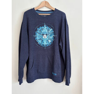 Disney Parks Men's L Navy Blue Mickey Compass Sweatshirt Walt Disney World Merch